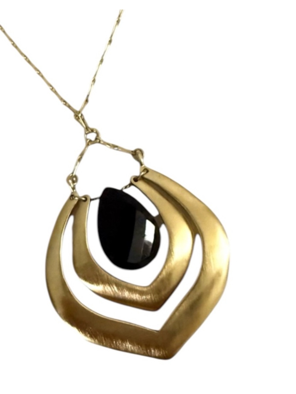 Laundry by Shelli Segal Pendant Necklace Black Gold
